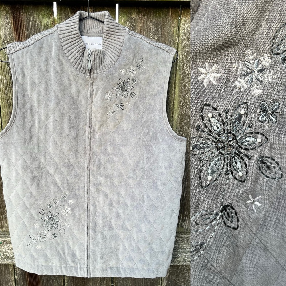 Grey Quilted Sweater Vest